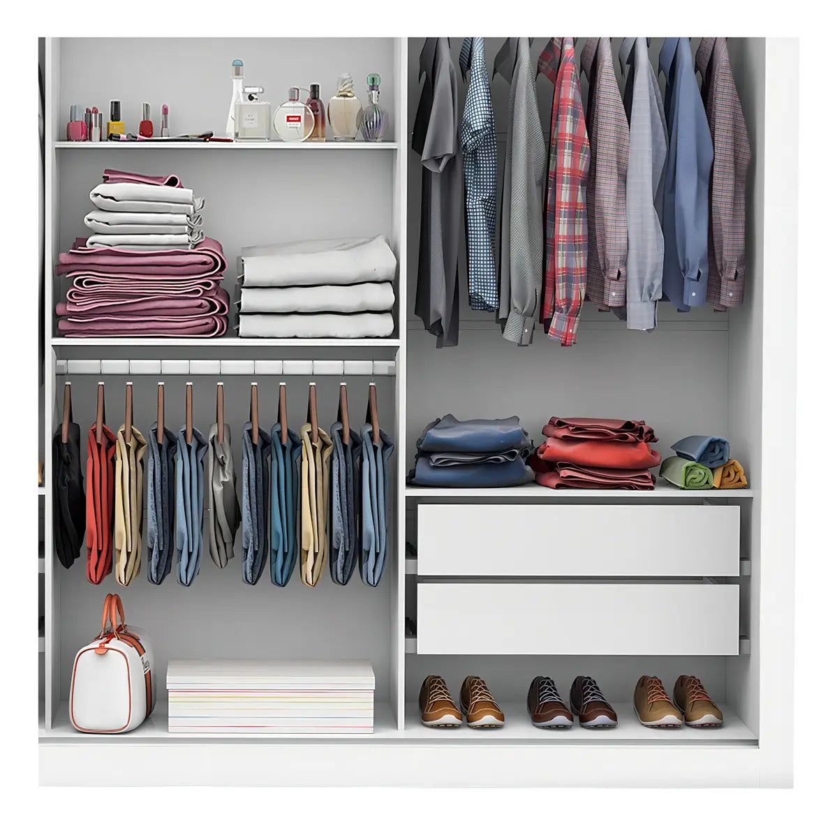 Guarda-Roupa Carioca Móveis Melissa Glass cor branco de MDP com 3 portas corrediças Branco - Image 7