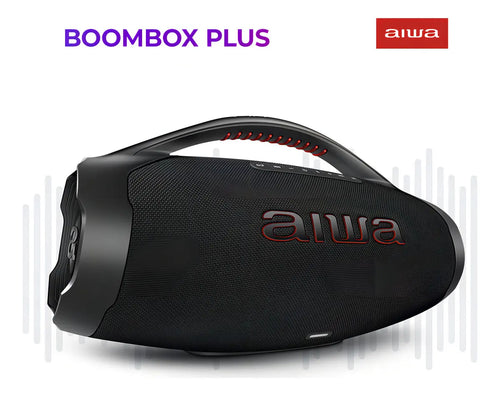 Imagem 2 de 11 de Caixa De Som Boombox Aiwa AWS-BBS-01B 200w IP66 30hs De Bateria Cor Preto