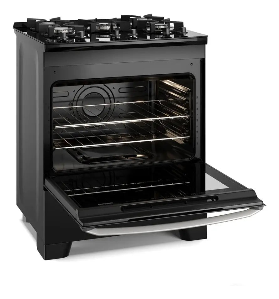 Fogão 5 Bocas Electrolux Preto Efficient Mesa de Vidro PerfectCook e Grades de Ferro (FE5GB) Bivolt - Image 1