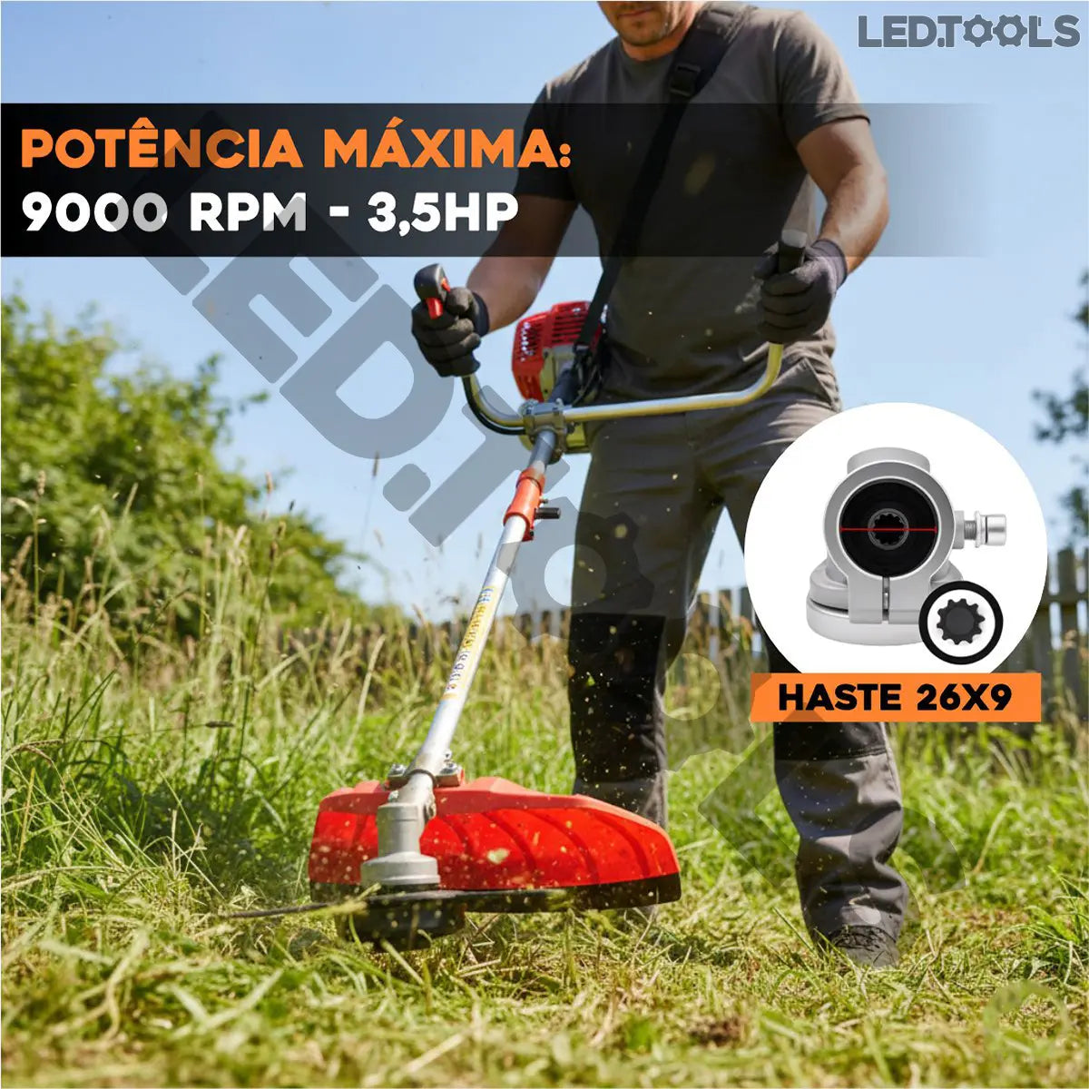 Roçadeira Knakasaki 75cc 3,5hp Gasolina 2 Tempos Profissional Multifuncional 4 Em 1 - Image 3