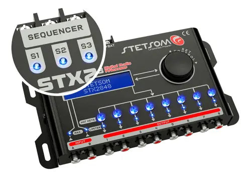 Imagem 2 de 8 de Processador de Áudio Stetsom STX2848 Digital com Equalizador e Crossover Para Carro