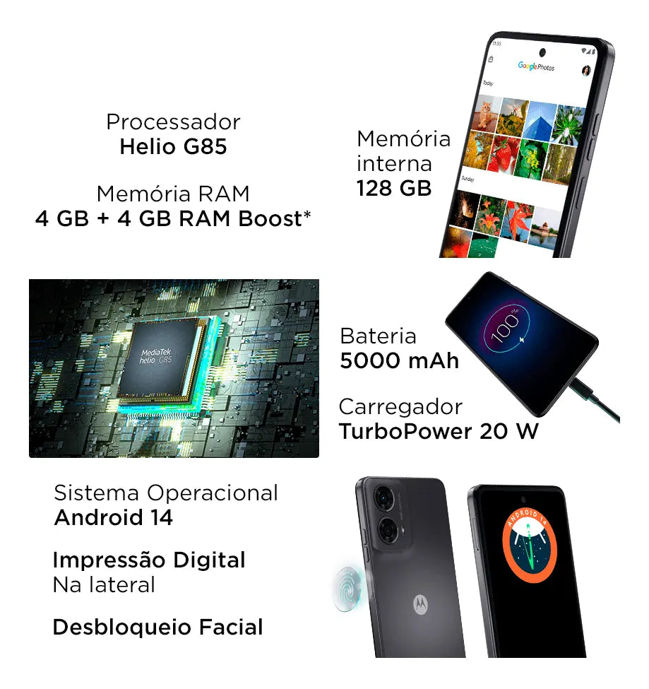 Smartphone Motorola Moto g24 - 128GB 8GB (4GB RAM+4GB Ram Boost) AI Camera 50MP Night Vision - Image 6
