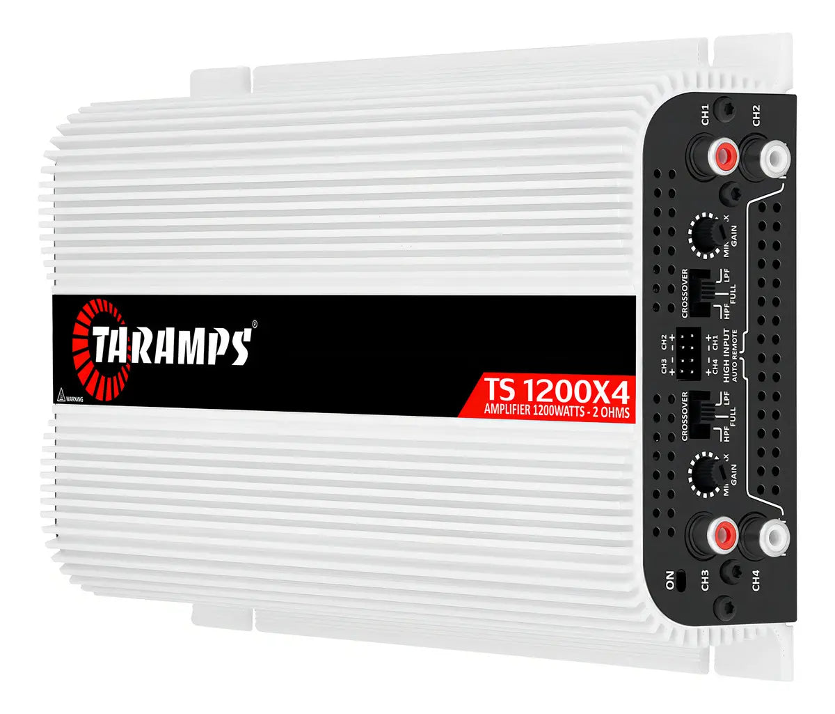 Modulo Amplificador Taramps Ts1200X4 2 Ohms 1200W Potencia Som Automotivo Alto Falante Driver Super Tweeter Entrada RCA 4 Canais Estereo Crossover HPL LPF FULL Conexao Bridge Branco Carro Camionete - Image 3