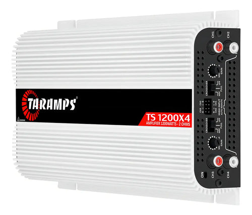 Imagem 3 de 10 de Modulo Amplificador Taramps Ts1200X4 2 Ohms 1200W Potencia Som Automotivo Alto Falante Driver Super Tweeter Entrada RCA 4 Canais Estereo Crossover HPL LPF FULL Conexao Bridge Branco Carro Camionete